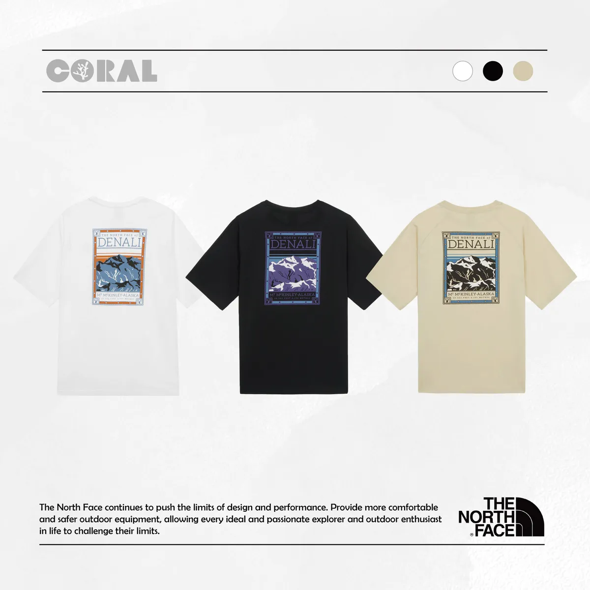 The North Face ★ M'S NORTH FACES EX S/S R/TEE - NT7UR47 THE NORTH FACE M'S NORTH FACES EX S/S R/TEE DENLI山脈版畫短