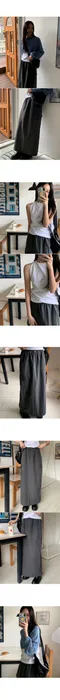 어리틀빗A little b－way cargo nylon skirt (3color)：後開衩H長裙
