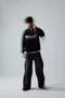 NIHOW made｜草寫LOGO半拉鍊大學TEE(黑)