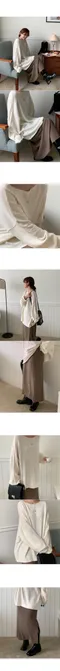 A little b －loose boat neck knit (3colors) ：船型領細針織衫