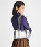 TORY BURCH SMALL METALLIC MARSHMALLOW SATCHEL