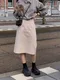 LINENNE－french slit skirt (2color)：法式後開衩中長裙/品牌自訂款