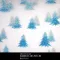 KC7498-1 漸層藍色聖誕樹亮蔥透感布料 一碼 (KC7498-1 White Sheer with Silver/Blue Christmas Tree Fabric)