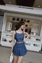 ✈甜酷女孩-韓國牛仔Bra背心+百褶裙 套裝(可分開購買)