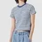 LEE-Women Slim Fit Stripe Ribbed T-shirt：條紋短版上衣(2color/女款)