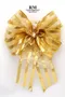 古典金條紋蝴蝶結(W253/Classic Gold Striped Butterfly Bow) ｜手作｜布置｜金色｜緞帶用途