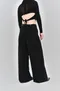 Wide-Leg Pleated Raw-Edge Trousers