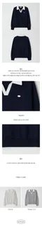 ourhope－Pique Open Collar Sweatshirt