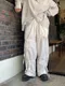 LINENNE－nylon ribbon pants (2color)：綁帶設計尼龍長褲