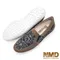 【Normady 諾曼地】+6cm 拼接鑽紗磁力內增高厚底氣墊球囊休閒鞋-MIT手工鞋(率性咖)