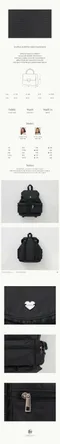 RONRON－RUFFLE POINTED MINI BACKPACK BLACK：滾邊尼龍後背包