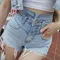 長腿精靈-韓國造型高腰牛仔短褲