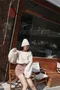 Super cute-韓國短版抽繩羊羔上衣