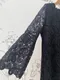 重工佩斯里 水絨蕾絲寬袖洋裝＿（3色：粉/白/黑）