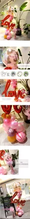 氣球佈置：訂製款-香氛LOVE+印刷泡泡桌飾組[DM320001]
