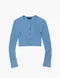 【23FW】Wooalong 經典LOGO短版針織外套(藍)