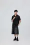 【26SS】韓國 排扣不對稱牛仔寬短褲(2色)