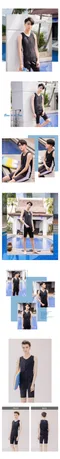 Swim全開拉鍊全身束胸泳衣(單上衣)