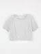 LINENNE－gelato crop knit (3color)：柔軟捲邊短袖針織衫