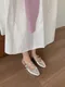 【預購】正韓 復古雙槓尖頭瑪莉珍涼鞋(跟高2cm)