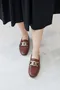 古銅金屬扣環 柔軟皮革樂福鞋＿（3色:咖）（35~39）