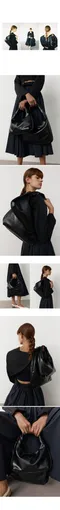 韓國設計師品牌Yeomim -mini plump bag (crinkle black)