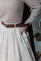 雪白棉堡 (歐風經典鬆緊腰 寬鬆傘版大圓裙送皮帶) B7