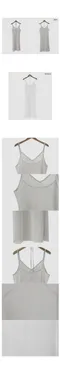 어리틀빗A little b－cabbage dot layered ops (2color)：網紗細節刺繡罩衫洋裝