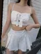 克萊茵藍的夏日記憶-細肩帶造型背心+百摺褲裙 套裝