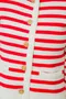 法式條紋 海軍釦針織上衣外套 _(2色:紅)