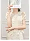 LL19精緻款～白色蕾絲鏤空富家千金套裝