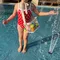 兒童透明游泳斜背包