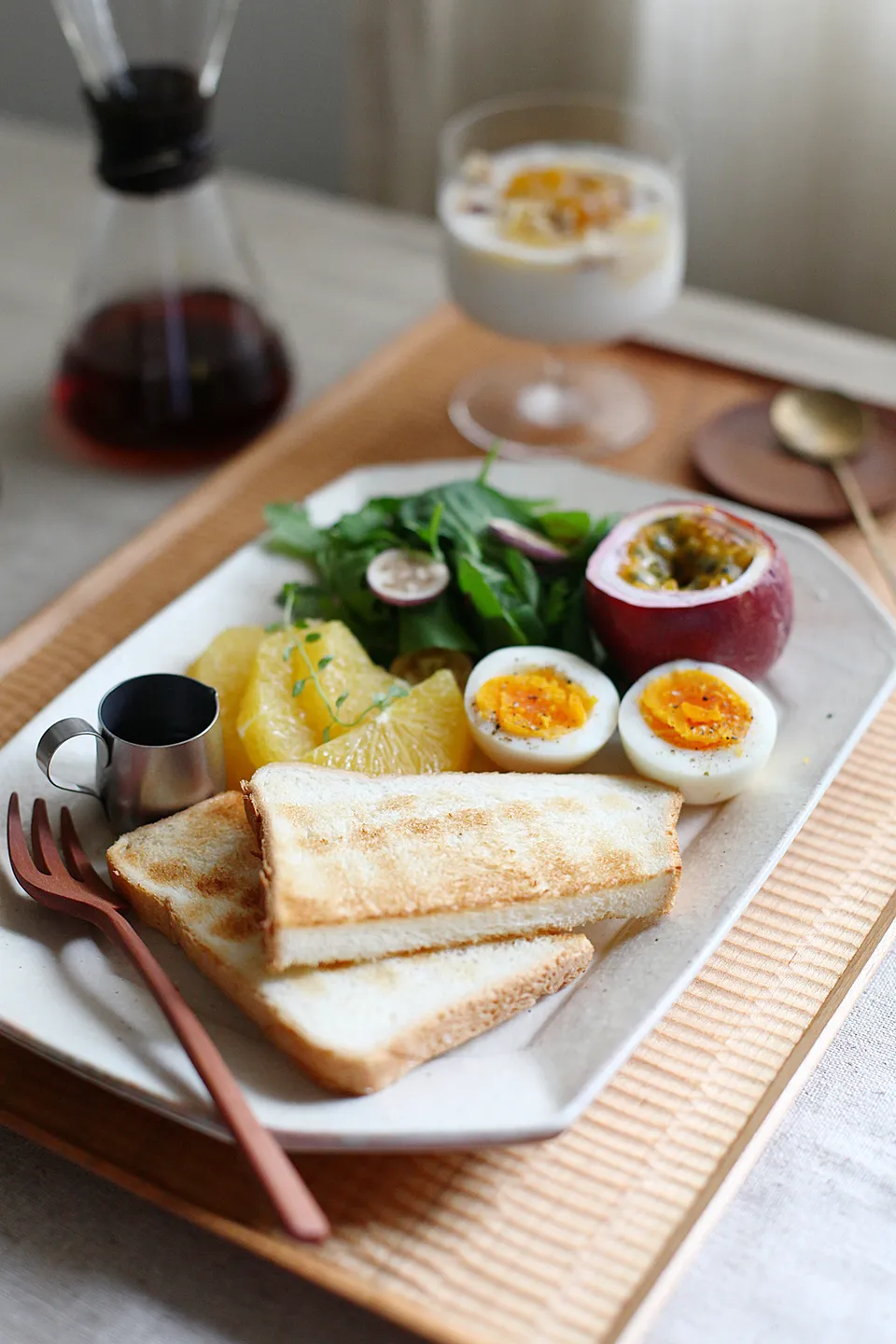 信樂燒作家古谷浩一八角餐盤深咖啡色 白色