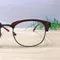 ㊕EGM複合式TR+金屬合金｜EG-Plus UV420濾藍光眼鏡｜仿眉架咖偽半框方圓款EG02