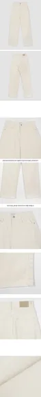 Slowand made－today denim奶油白直筒褲：XS/L size（有加長版本）