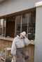 艾朵咖啡館的日常-韓國抽繩短版毛毛外套(有墊肩)