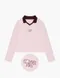 【24SS】Covernat 撞色領線框LOGO短版長袖上衣(粉)