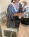 LINENNE－melia stripe lace blouse (2color)：蕾絲滾邊浪漫襯衫/品牌自訂款