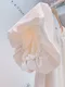 花苞大澎袖 圓領/一字絲滑洋裝_(3色:粉/黑/杏)