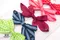 魔法調色盤蝴蝶結(Magic Palette Bow)｜格子｜綠色｜紅色｜裝飾｜緞帶用途｜髮飾｜婚禮｜深藍