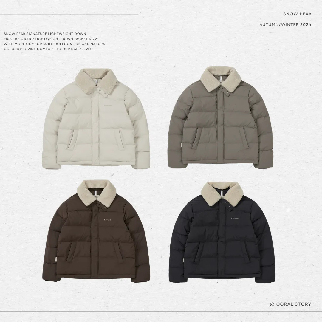 SNOW PEAK 24F/W COLLAR BOUCLE NECK HEAVY DOWN JACKET S24WMGDJ56