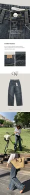 98doci made－OAT/Kaihara Line Wide Denim雙車線設計深藍牛仔褲