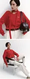 【25SS】Fallett 質感LOGO圍脖針織上衣(紅)
