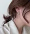 【預購】正韓 輕奢質感弧形珍珠小鑲鑽片耳環