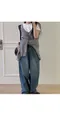 어리틀빗A little b－roel denim pants (1color)：刷色寬鬆牛仔褲SM