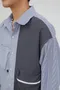 【22FW】韓國 口袋拼接直紋襯衫