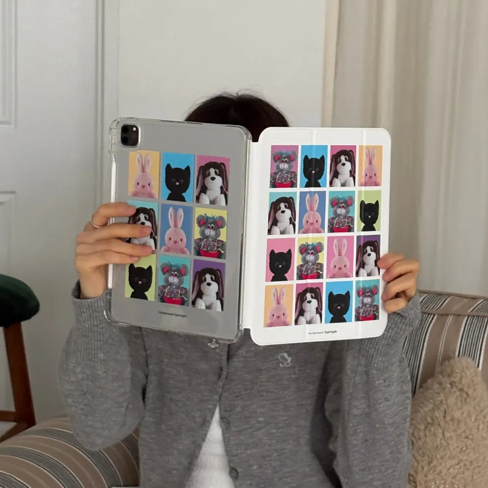 韓国かわいい【byemypie】iPad プロテクター ID photo : friends Byemypie －iPad Case - ID photo : friends