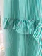 條紋相間 雙層荷葉裙襬口袋長裙_(2色:綠)