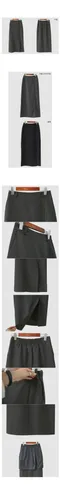 어리틀빗A little b－mining slit long skirt (3color)：前開衩西裝長裙