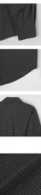 Slowand－雙虛線格紋長袖襯衫：深棕色